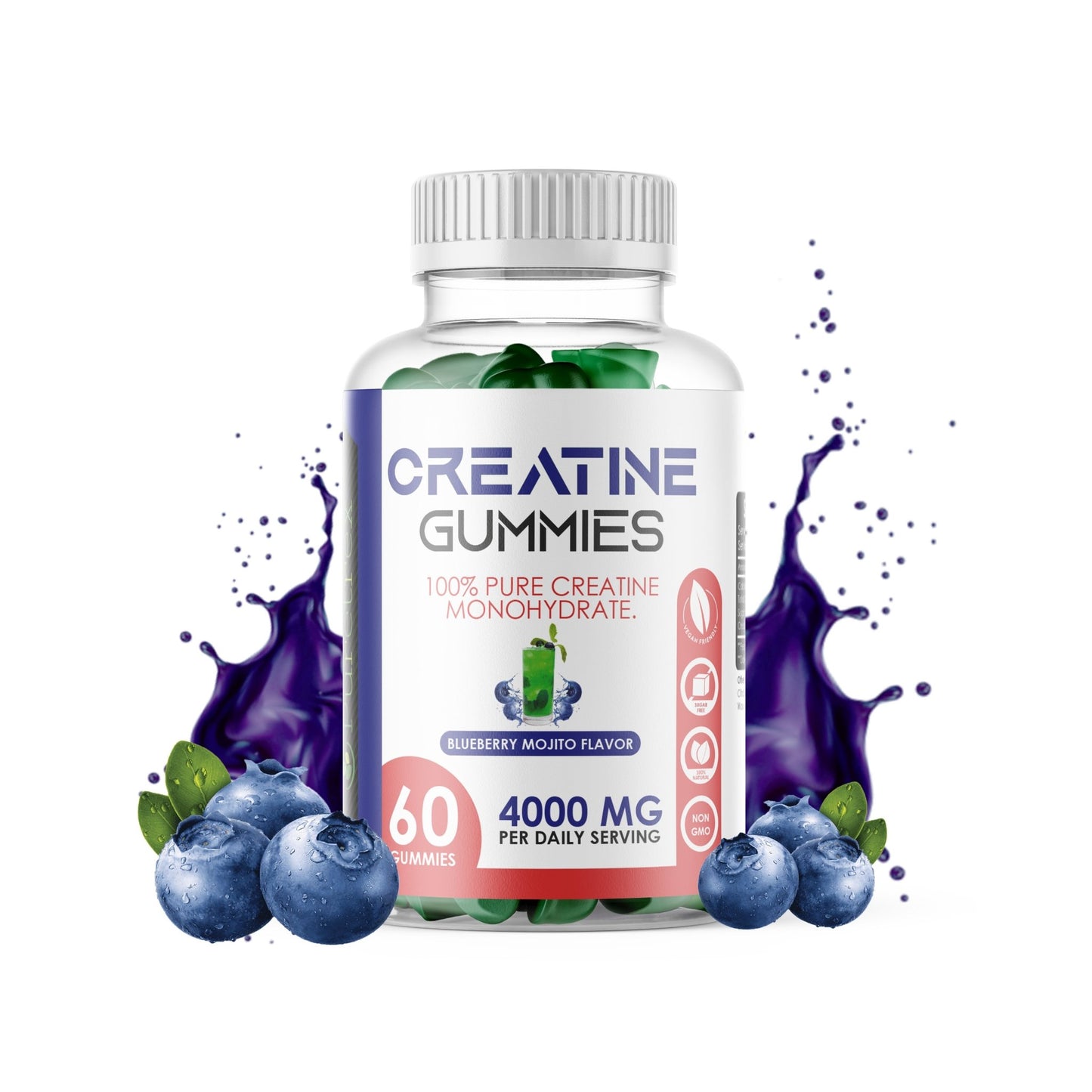 Creatine Gummies 4000mg Monohydrate 60 Gummies - PURETREX