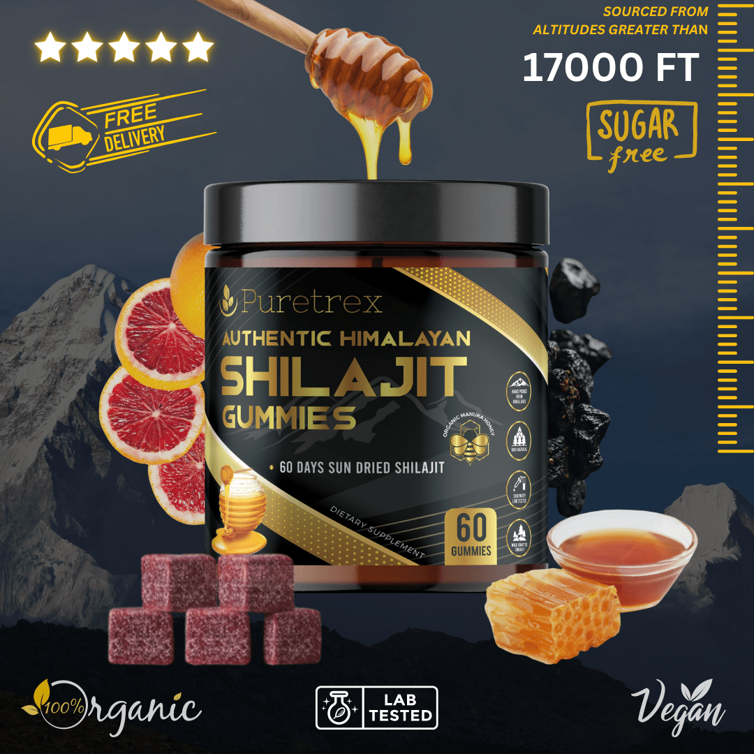 Organic Shilajit Gummies with Manuka Honey & Blood Orange - PURETREX