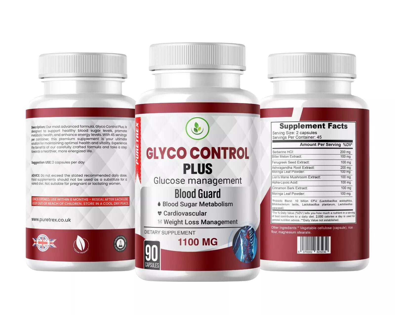 Glyco Control Plus Blood Glucose and Cardiovascular Support capsules - PURETREX