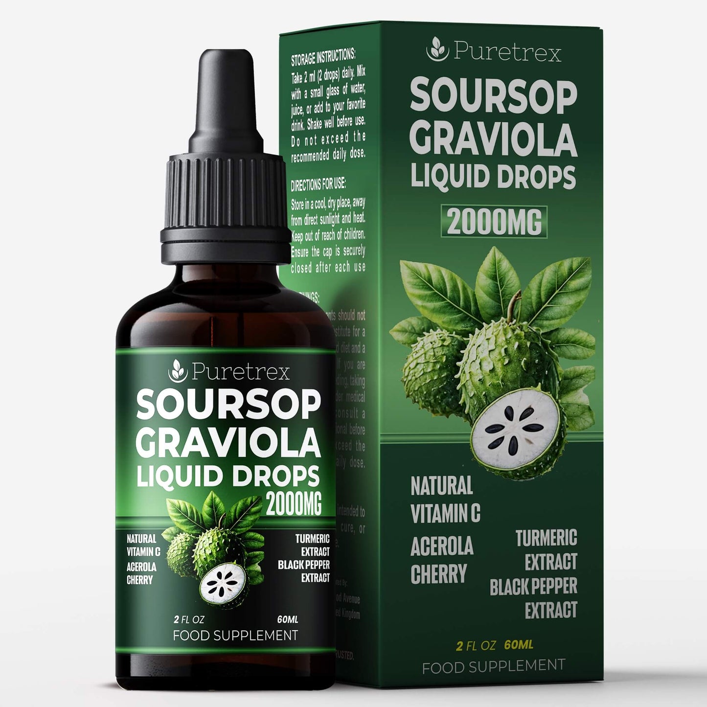 Soursop Graviola Liquid Drops 2000mg