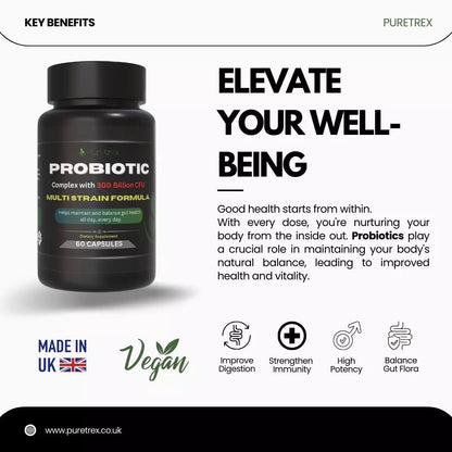 Probiotic Multi-Strain Complex 300 Billion CFU – Capsules - PURETREX